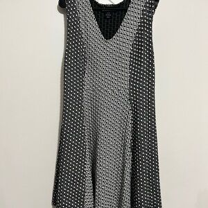 Lane Bryant Black and White Geometric Midi Dress